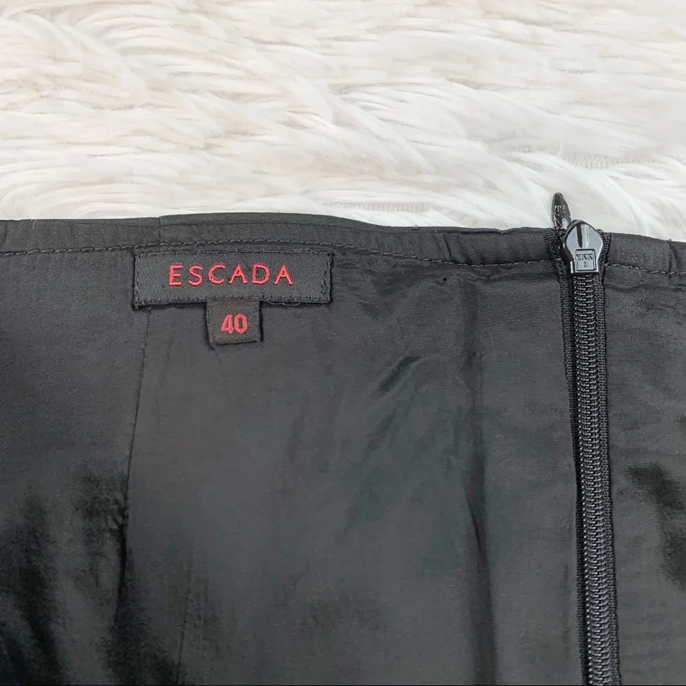 Escada‎ women's size 8 black pencil skirt solid workwear